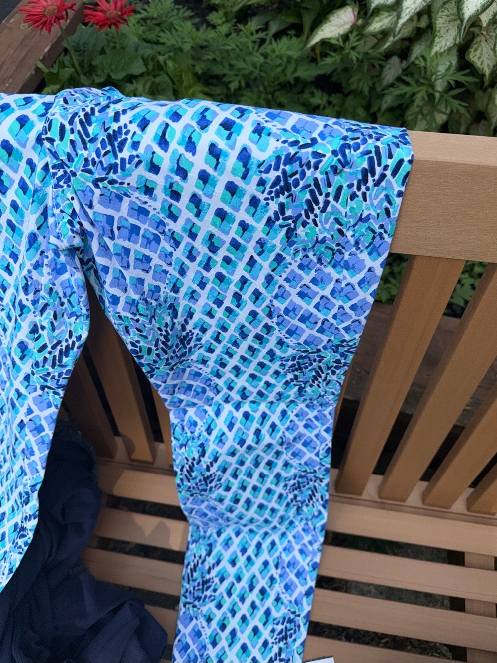 Lilly Pulitzer Kelly Stretch Ankle Pants - Blue Patterned Never Worn! Size 4 - Picture 6 of 6